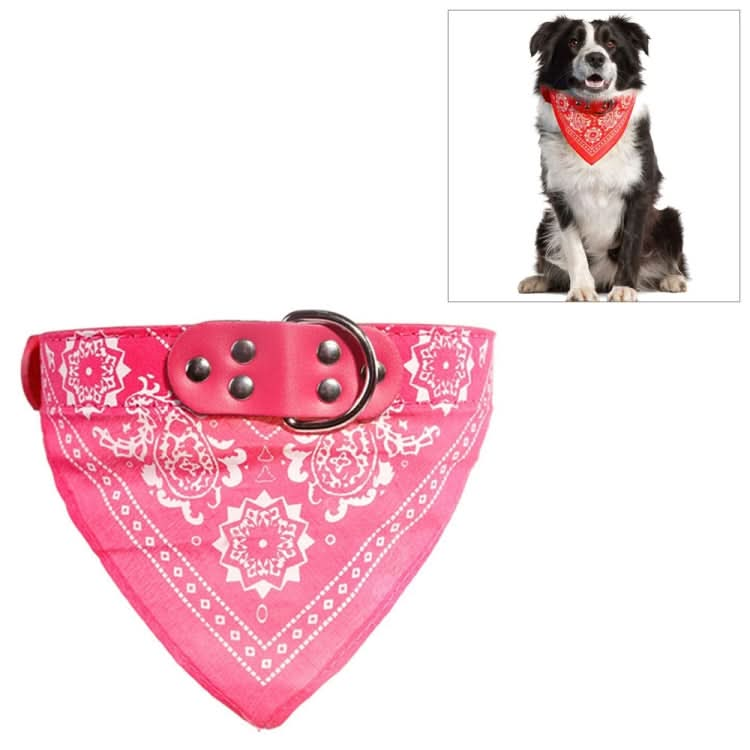 Adjustable Dog Bandana Leather Printed Soft Scarf Collar Neckerchief for Puppy Pet - Reluova