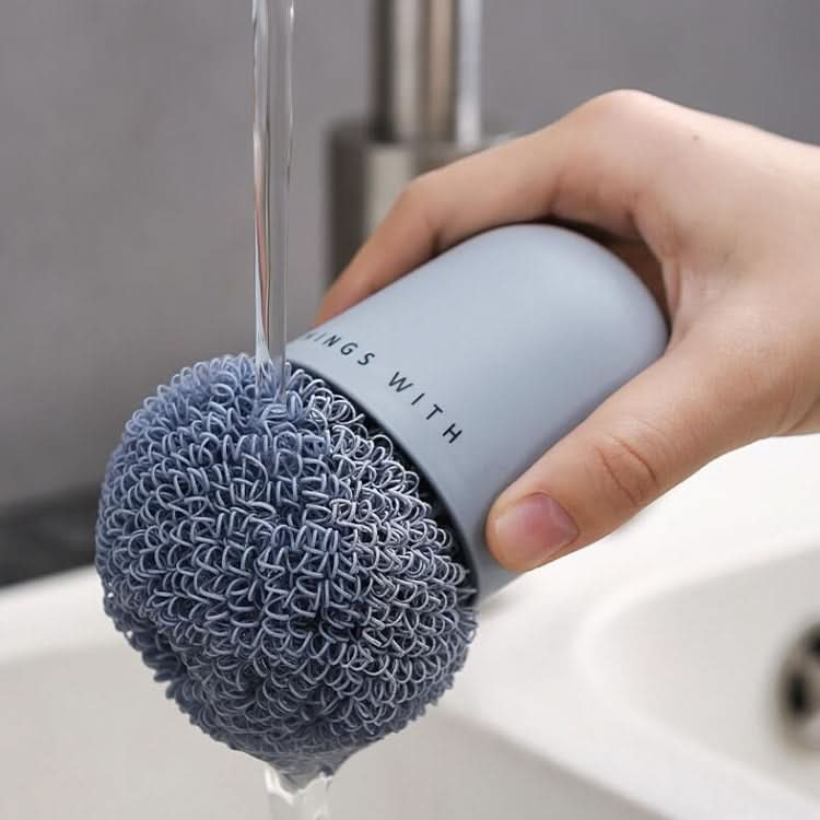 Polyester Cleaning Ball Household Handle Cleaning Brush Kitchen Short Handle Dishwashing Pot Brush - Reluova