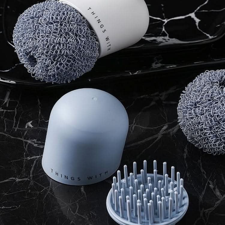 Polyester Cleaning Ball Household Handle Cleaning Brush Kitchen Short Handle Dishwashing Pot Brush - Reluova