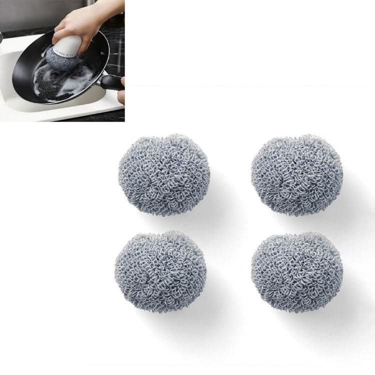 Polyester Cleaning Ball Household Handle Cleaning Brush Kitchen Short Handle Dishwashing Pot Brush - Reluova