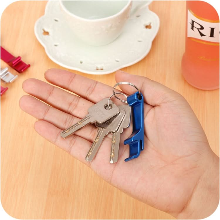 5 PCS Aluminum Wine Bear Bottle Opener Ring Keychain Key Chain, Random Color Delievery-Reluova