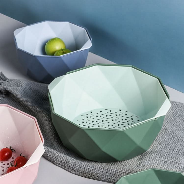 Double-layer Hollow Drain Basket Household Plastic Multi-function Washing Vegetables and Fruit Dishes - Reluova