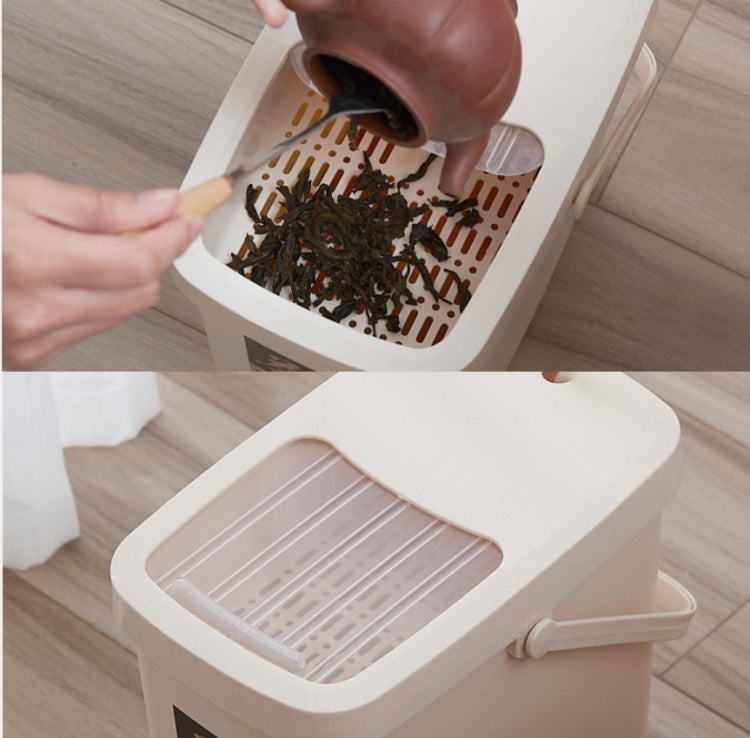 Office Plastic Tea Residue Bucket Tea Waste Bucket Push Lid Portable Trash Can