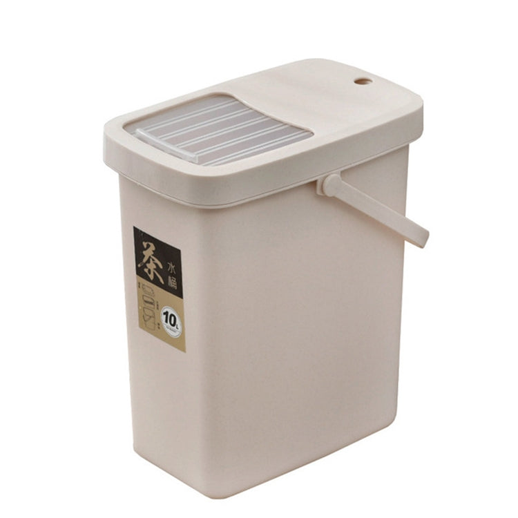 Office Plastic Tea Residue Bucket Tea Waste Bucket Push Lid Portable Trash Can