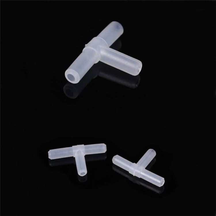 10 PCS 4mm T Shape 3-Way Plastic Fish Tank Acuarios Aquarium Air Pump Line Tubing Joints Connectors(White)-Reluova