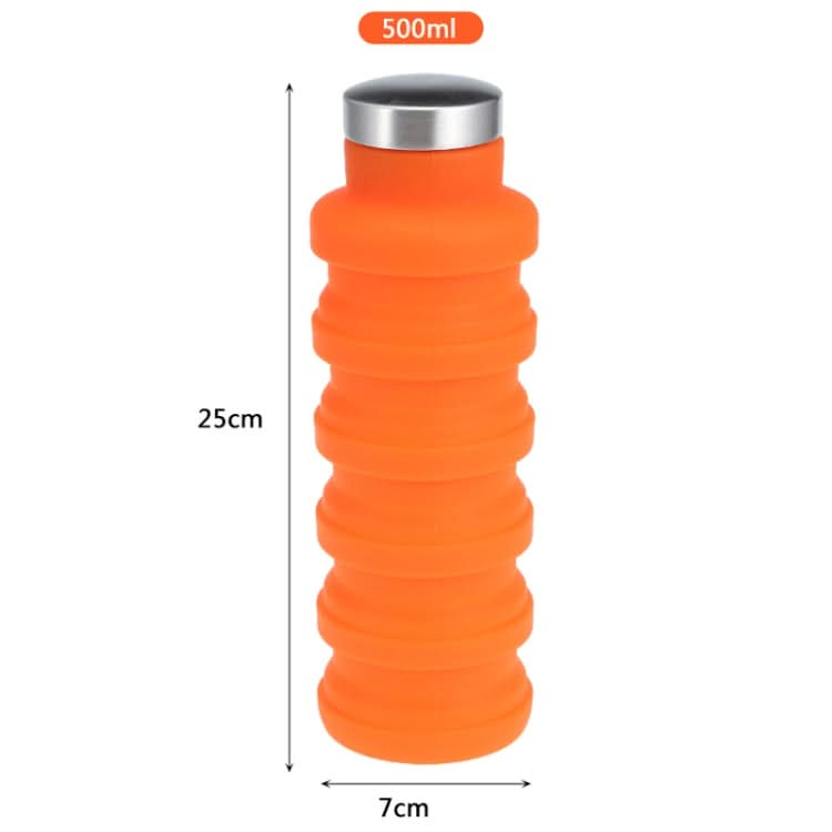 Portable Silicone Water Bottle Retractable Folding Coffee Bottle Outdoor Travel Drinking Sport Drink Kettle,Capacity:500ml - Reluova