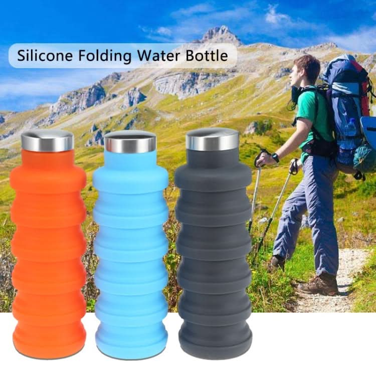 Portable Silicone Water Bottle Retractable Folding Coffee Bottle Outdoor Travel Drinking Sport Drink Kettle,Capacity:500ml - Reluova