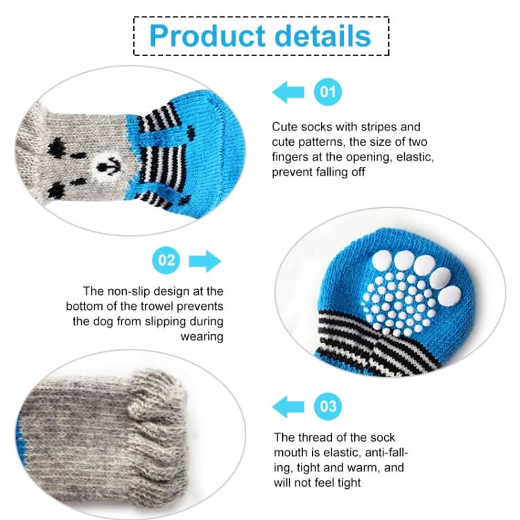 4pcs /Set Cute Puppy Dogs Pet Knitted Anti-slip Socks-Reluova