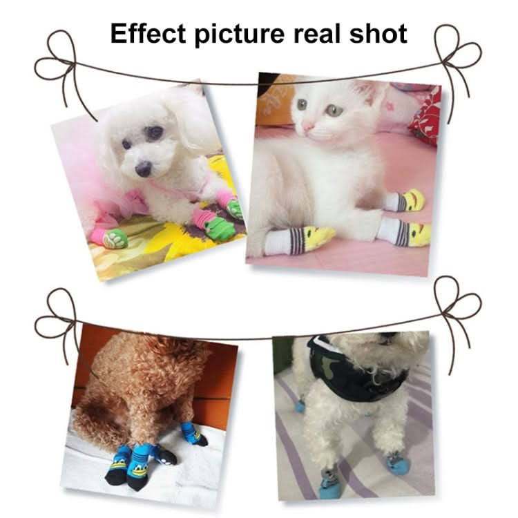 4pcs /Set Cute Puppy Dogs Pet Knitted Anti-slip Socks, Size:S (Frog)-Reluova