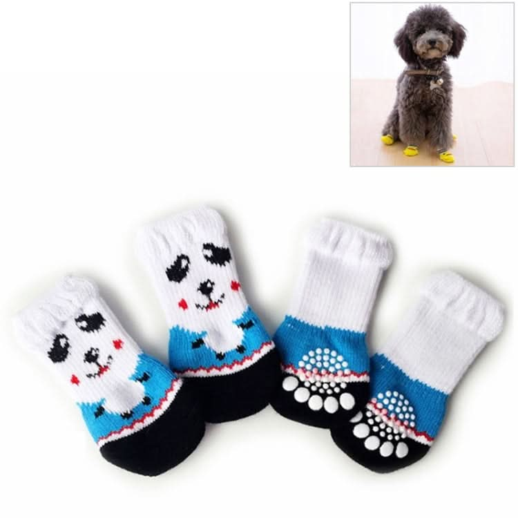 4pcs /Set Cute Puppy Dogs Pet Knitted Anti-slip Socks, Size:S (Panda)-Reluova