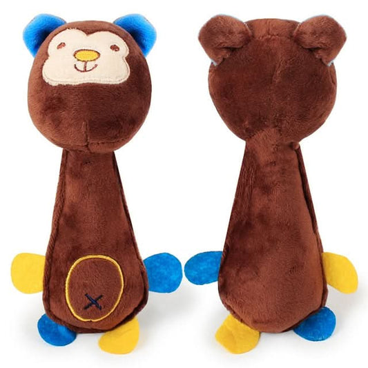 60334 Funny Animal Shape Pet Puppy Dog Toys Soft Plush Sound Squeaky Chew Toy, Size:21x7.3cm(Monkey)-Reluova