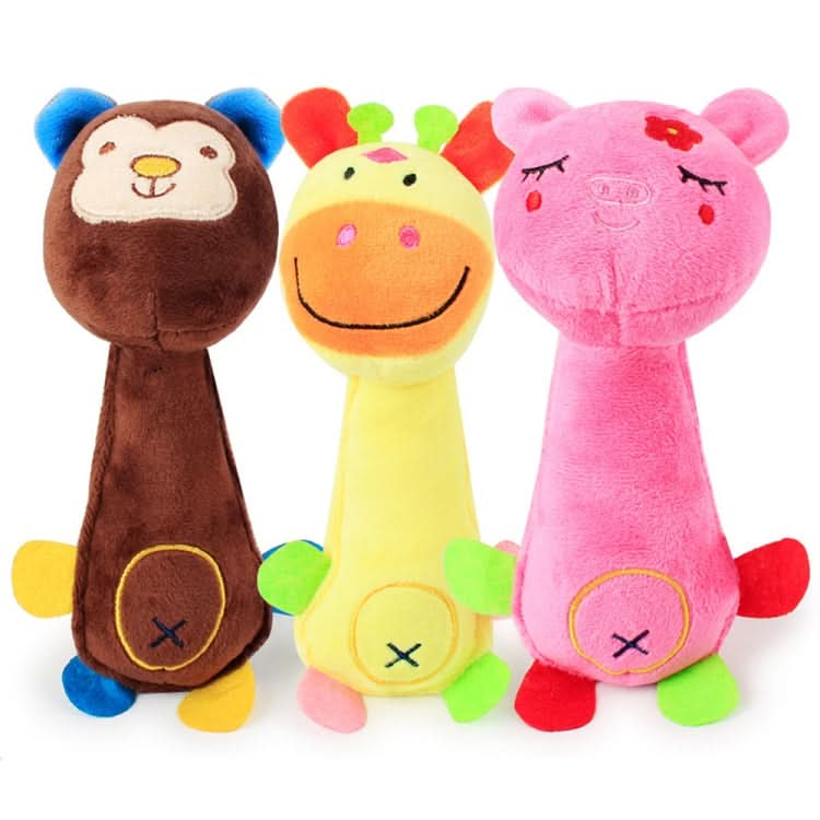 60334 Funny Animal Shape Pet Puppy Dog Toys Soft Plush Sound Squeaky Chew Toy, Size:21x7.3cm(Deer)-Reluova