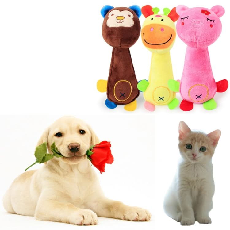 60334 Funny Animal Shape Pet Puppy Dog Toys Soft Plush Sound Squeaky Chew Toy, Size:21x7.3cm(Deer)-Reluova