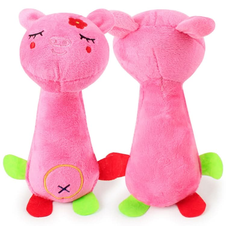 60334 Funny Animal Shape Pet Puppy Dog Toys Soft Plush Sound Squeaky Chew Toy, Size:21x7.3cm(Pig)-Reluova