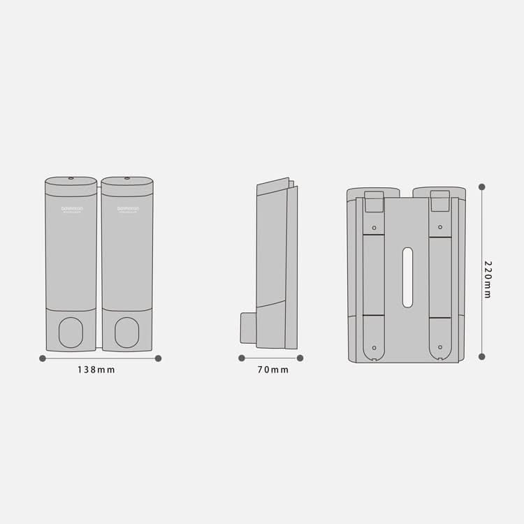 Bosharon Shampoo Shower Gel Box Household Hand Sanitizer Box Bathroom Wall-mounted Punch-free Double-head Soap Dispenser Reluova