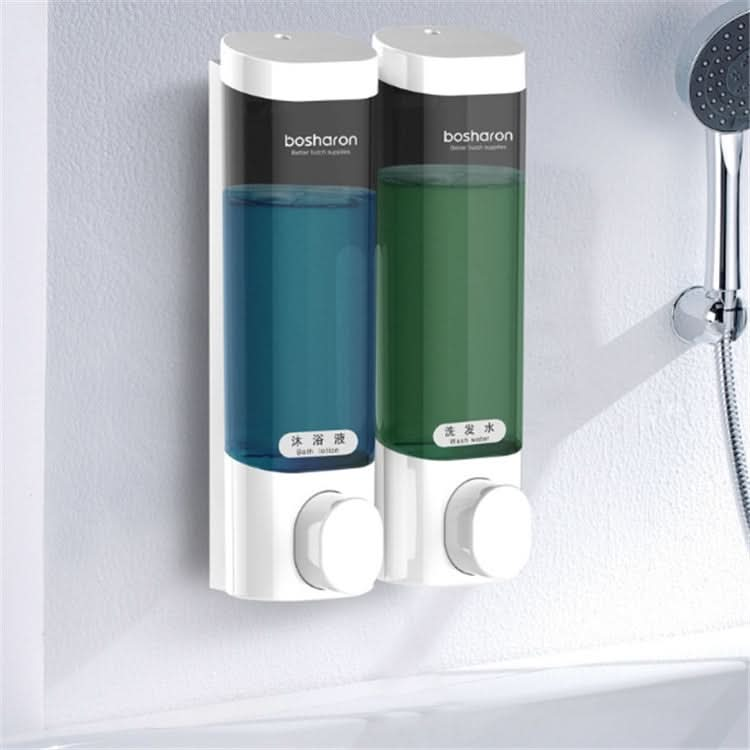 Bosharon Shampoo Shower Gel Box Household Hand Sanitizer Box Bathroom Wall-mounted Punch-free Double-head Soap Dispenser