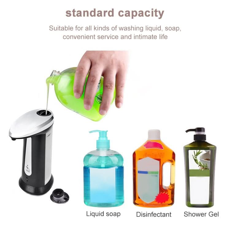 400ml Automatic Liquid Soap Dispenser Bathroom Kitchen Touchless ABS Electroplated Smart Sensor Soap Dispenser-Reluova