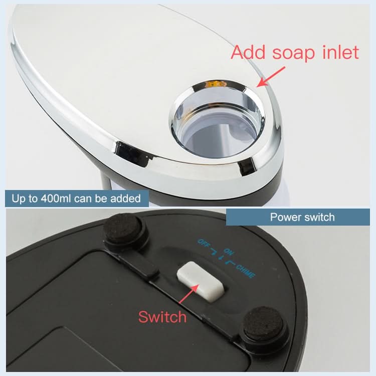 400ml Automatic Liquid Soap Dispenser Bathroom Kitchen Touchless ABS Electroplated Smart Sensor Soap Dispenser