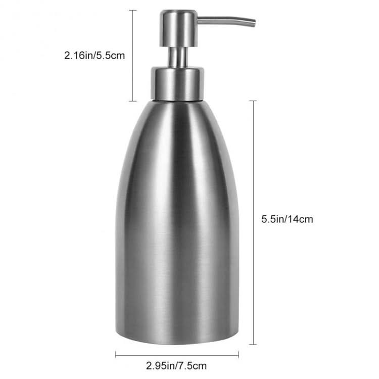 500ml Stainless Steel Soap Dispenser Kitchen Bathroom Shampoo Box Detergent Bottle-Reluova