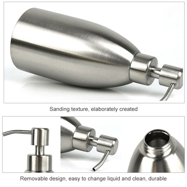 500ml Stainless Steel Soap Dispenser Kitchen Bathroom Shampoo Box Detergent Bottle-Reluova