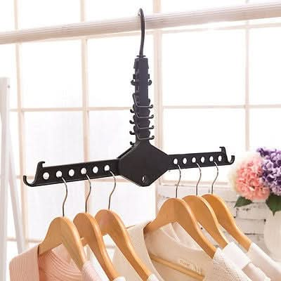 2 PCS Magic Multi-Functional Dual Hanger Folding Clothes Hanger Clothing Drying Rack-Reluova