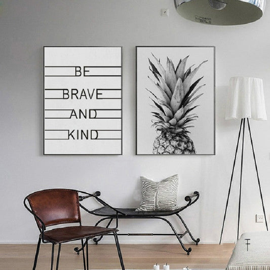 2pcs Modern Minimalist Pineapple Letter Frameless Decorative Painting Living Room Core My Store