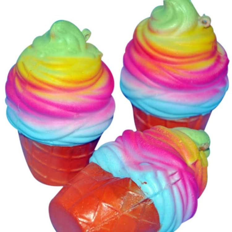 2 PCS rainbow ice cream cone decompression toys with rope-Reluova