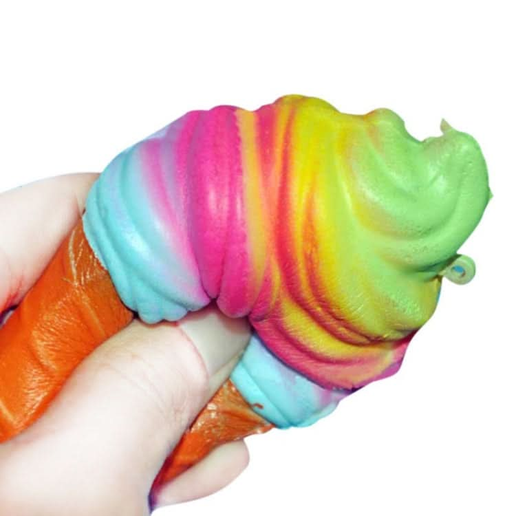 2 PCS rainbow ice cream cone decompression toys with rope-Reluova