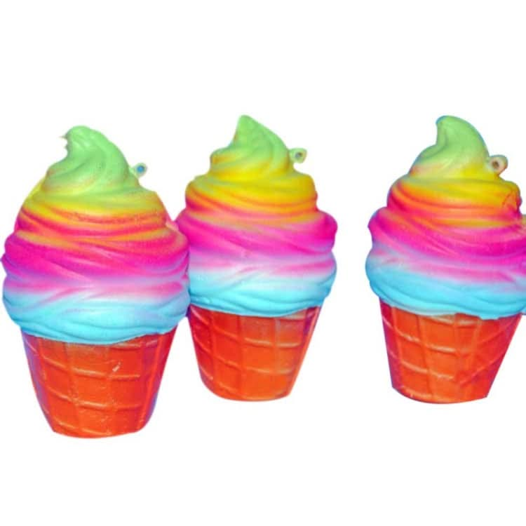 2 PCS rainbow ice cream cone decompression toys with rope-Reluova