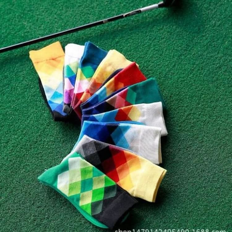 Colored Diamond Plaid Tube Gradient Sports Socks Reluova