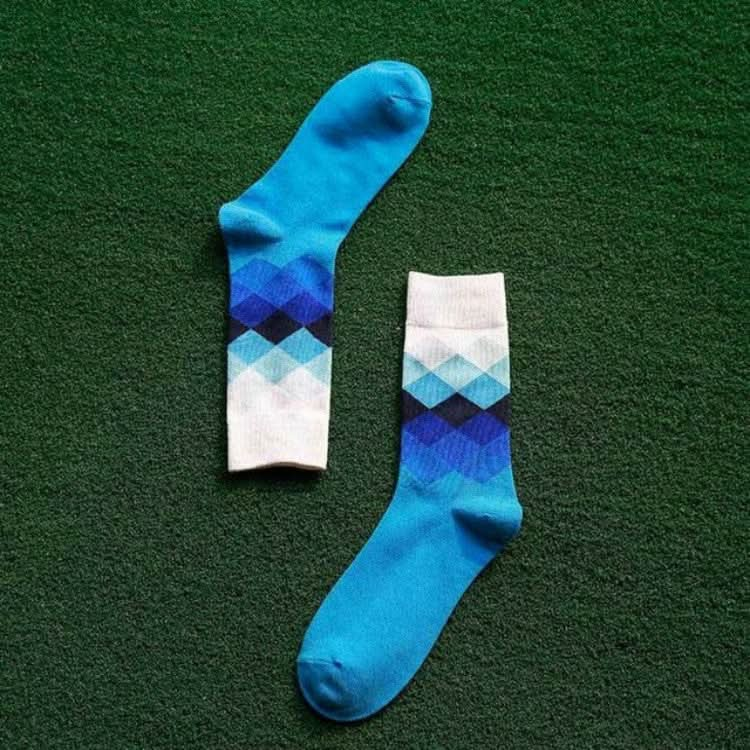 Colored Diamond Plaid Tube Gradient Sports Socks Reluova