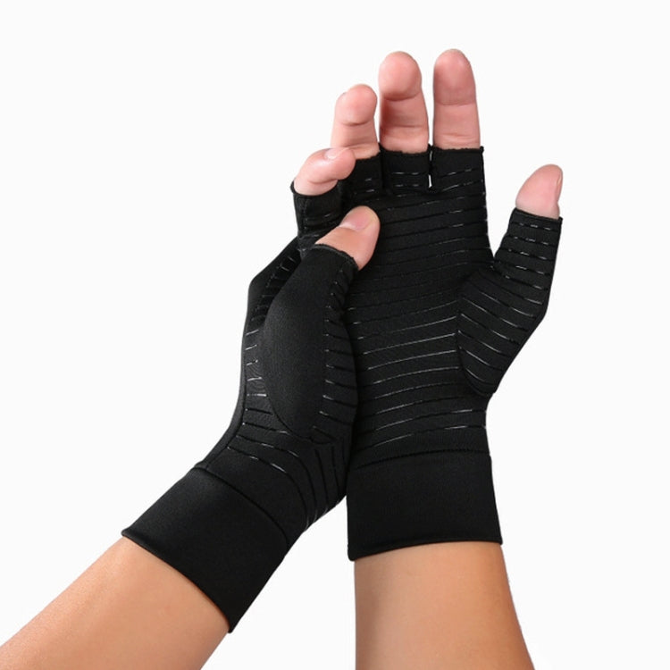 A Pair Sports Breathable Health Care Half Finger Gloves Rehabilitation Training Arthritis Pressure Gloves Reluova