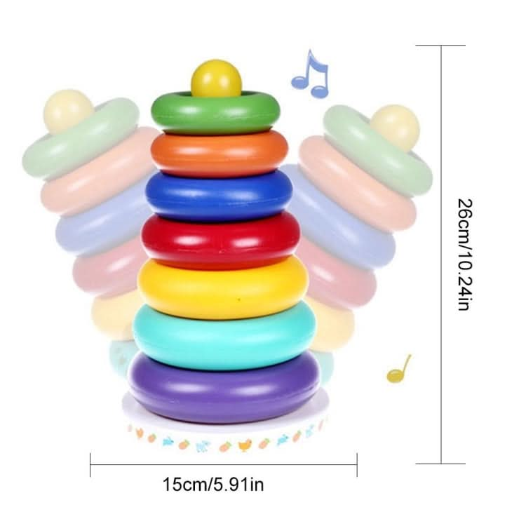 Music Rainbow Stacking Ring Rainbow Tower Tumbler Children Stacking Rings Reluova