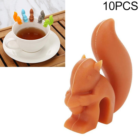 10 PCS Silicone Squirrel Tea Bag Multi-function Wine Glass Cup Recognizer