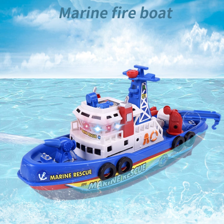 Electric Fishing Fire Boat Baby Shower Toy with Water Spray & Light & Sound Function