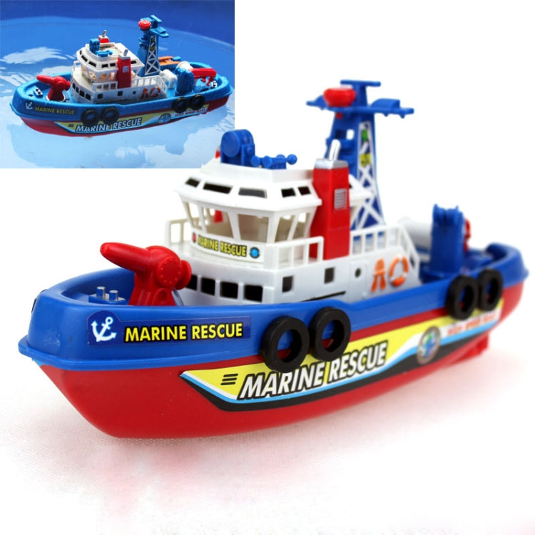 Electric Fishing Fire Boat Baby Shower Toy with Water Spray & Light & Sound Function