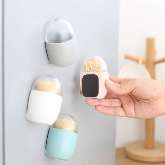 Household Living Room Egg Shape Magnetic Suction Toothpick Box Refrigerator Magnetite Toothpick Holder Random Color Delivery - Reluova