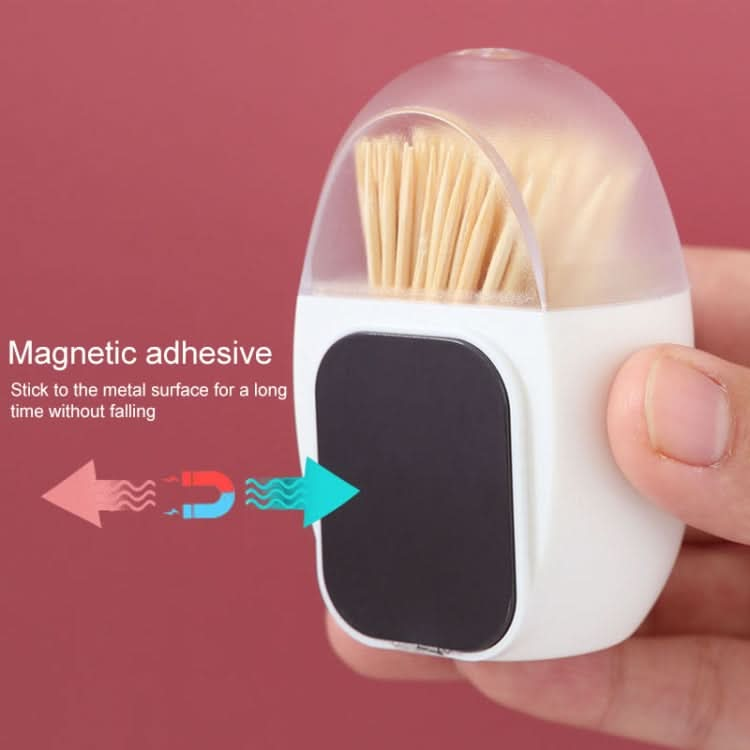 Household Living Room Egg Shape Magnetic Suction Toothpick Box Refrigerator Magnetite Toothpick Holder Random Color Delivery - Reluova