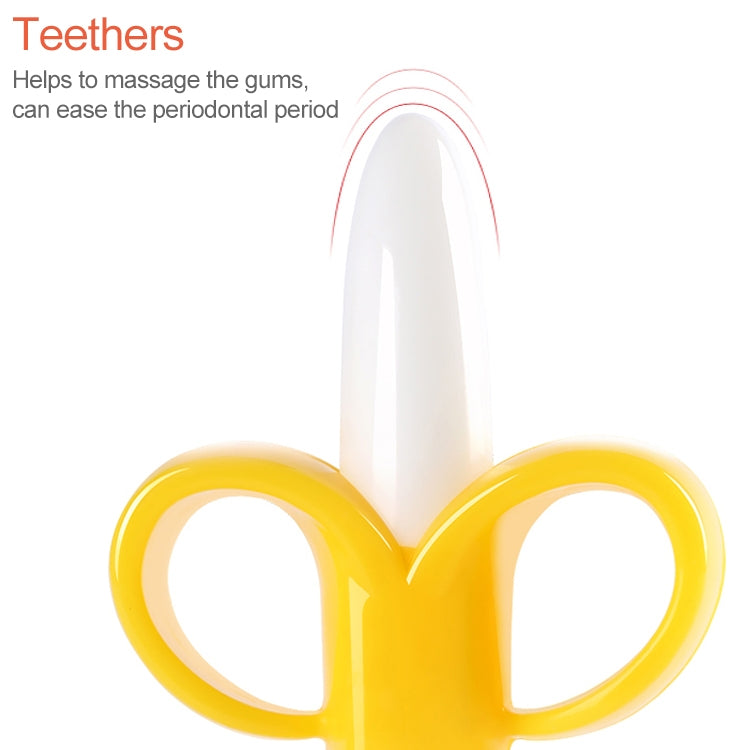 3 PCS Baby Silicone Training Toothbrush Banana Shape Safe Toddle Teether Chew Toys Teething Ring Gift for Infant Baby Chewing My Store