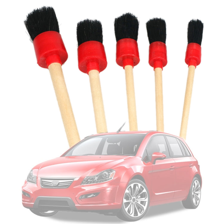 5 Pcs Car Detailing Brush Cleaning Natural Boar Hair Brushes Auto Detail Tools Products Wheels Dashboard ÎҵÄÉ̵ê