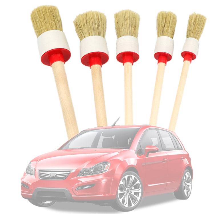 5 Pcs Car Detailing Brush Cleaning Natural Boar Hair Brushes Auto Detail Tools Products Wheels Dashboard ÎҵÄÉ̵ê