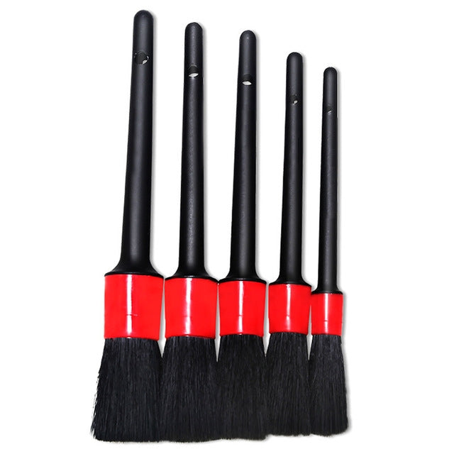 5 Pcs Car Detailing Brush Cleaning Natural Boar Hair Brushes Auto Detail Tools Products Wheels Dashboard ÎҵÄÉ̵ê