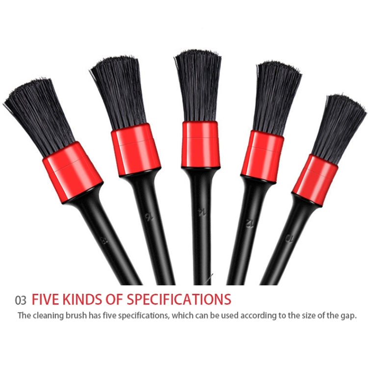 5 Pcs Car Detailing Brush Cleaning Natural Boar Hair Brushes Auto Detail Tools Products Wheels Dashboard ÎҵÄÉ̵ê