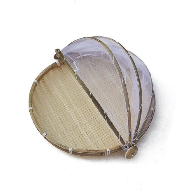 Household Bun Frame Round Dustpan Bamboo Woven Storage Basket