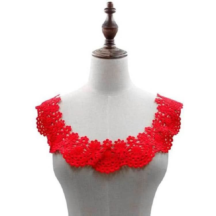 Milk Silk Lace Embroidered Collar Hollow Fake Collar DIY Clothing Accessories, Size: about 32 x 26cm Reluova