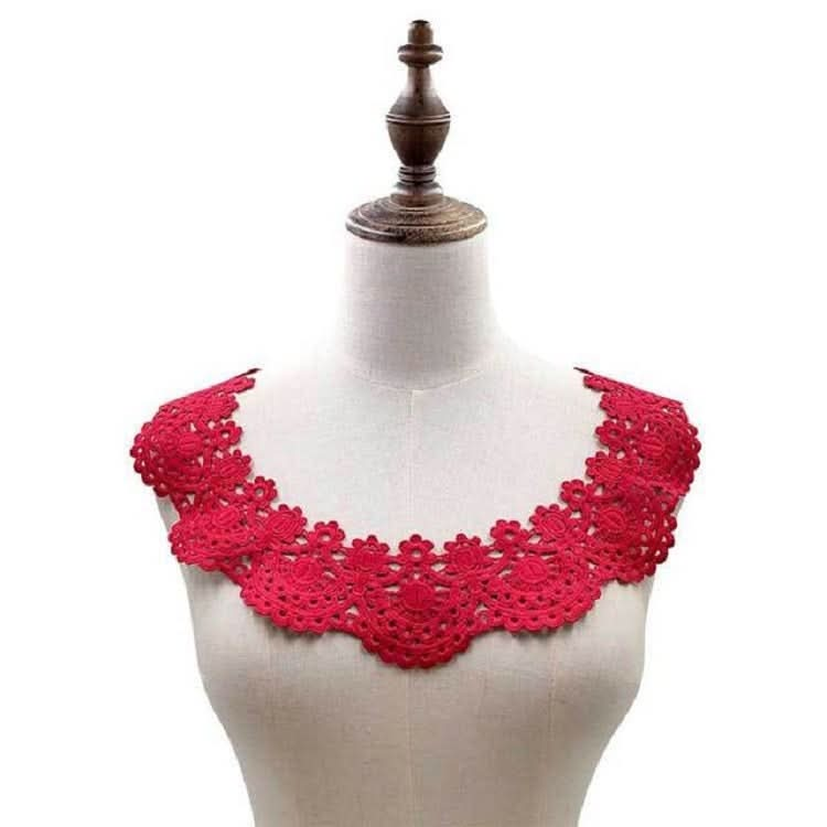 Milk Silk Lace Embroidered Collar Hollow Fake Collar DIY Clothing Accessories, Size: about 32 x 26cm Reluova