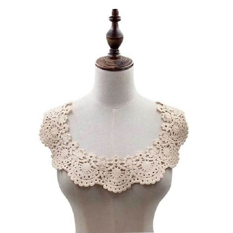 Milk Silk Lace Embroidered Collar Hollow Fake Collar DIY Clothing Accessories, Size: about 32 x 26cm Reluova