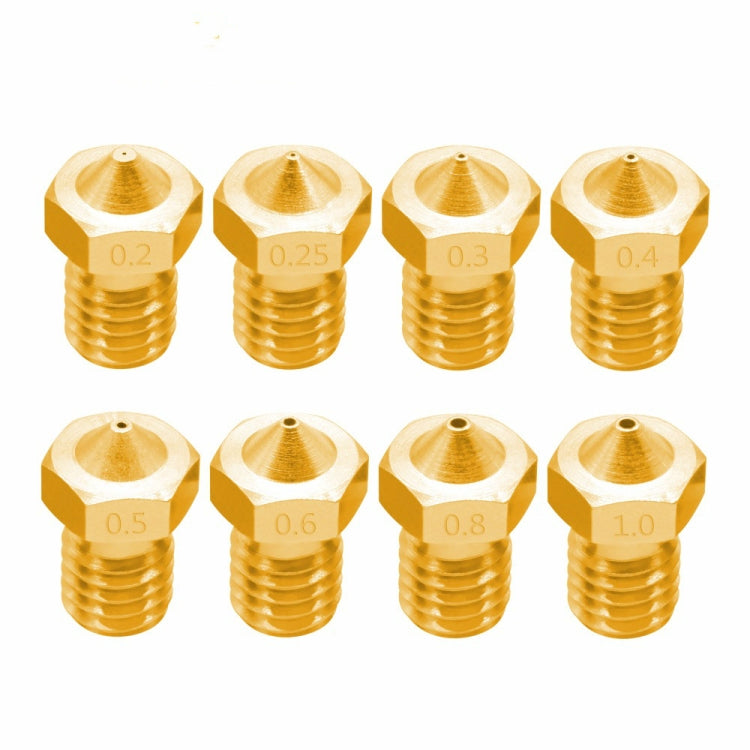 8 PCS Bugatti 3D Printer Accessories E3D-V5 V6 Nozzle M6 Thread Consumables Hot Nozzle