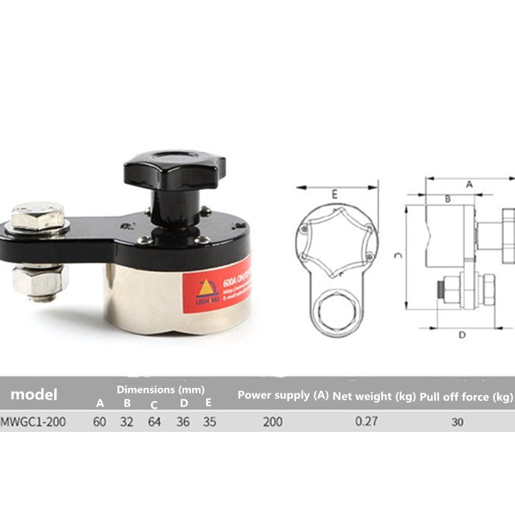 MWGC1-200 Magnetic Welding Grounder Magnetic Fixed Joint Clamp My Store