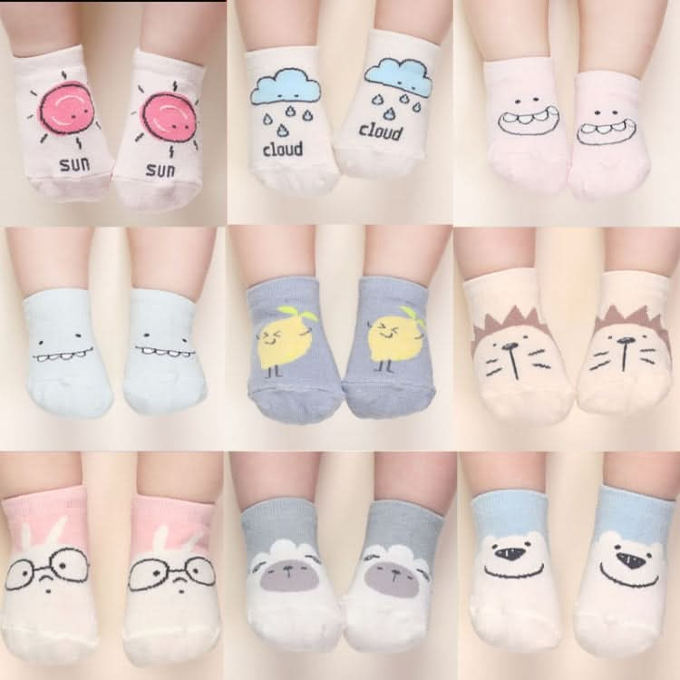 3 Pairs Autumn and Winter Cotton Non-slip Children Baby Cartoon Floor Socks-Reluova